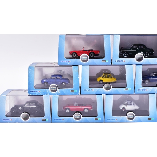 153 - Diecast - a collection of x15 original 1/76 scale Oxford Diecast model cars to include; MGB, Rover P... 