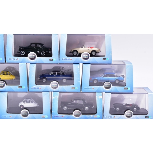 153 - Diecast - a collection of x15 original 1/76 scale Oxford Diecast model cars to include; MGB, Rover P... 