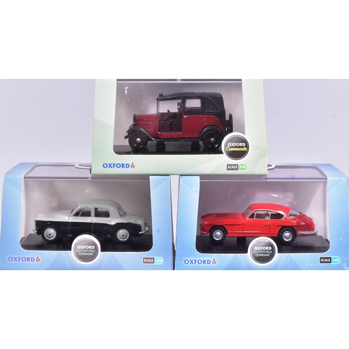 153 - Diecast - a collection of x15 original 1/76 scale Oxford Diecast model cars to include; MGB, Rover P... 