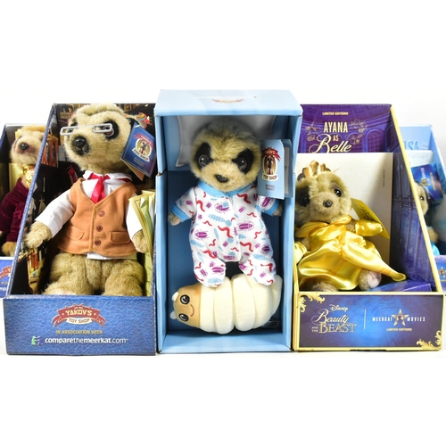 159 - Teddy Bears - a collection of x8 Yakov's soft toy Meerkats comprising; Sergei, Vassily, Maiya, Aleks... 