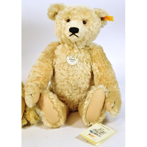 163 - Teddy Bears - x2 original German Steiff made soft toy teddy bears with growlers comprising 670374 an... 