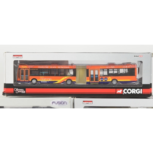 167 - Diecast - a collection of x5 Corgi / Wrightbus 1/76 scale boxed diecast model buses. Assorted compan... 