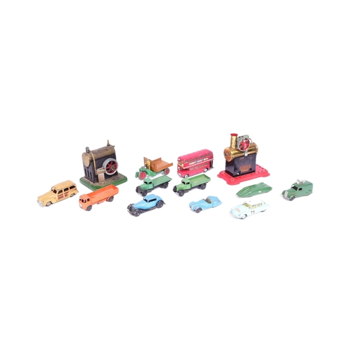 169 - A collection of vintage Dinky Toys and Corgi Toys diecast models and x2 stationary steam engine mode... 