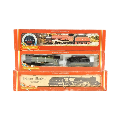 174 - Three vintage Hornby OO gauge model railway trainset locomotive engines, comprising of; R.832 LMS 4-... 