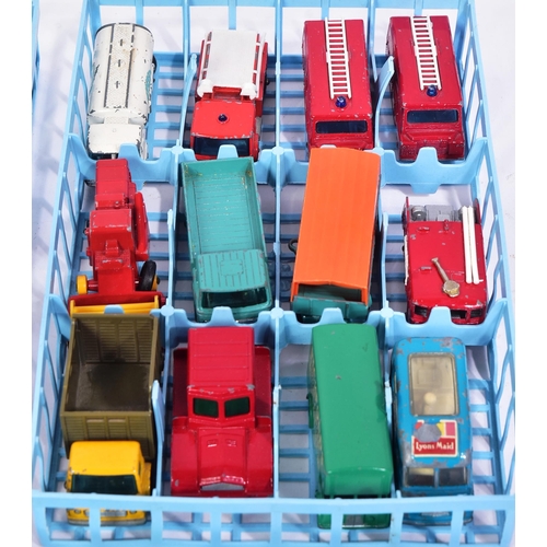 18 - Diecast - a collection of vintage Lesney made Matchbox Series diecast model cars contained within an... 