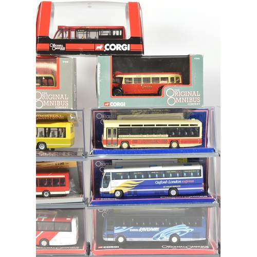 181 - Diecast - a collection of x15 Corgi Original Omnibus 1/76 scale boxed diecast model buses. Various c... 