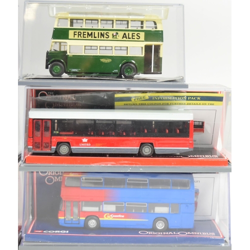 181 - Diecast - a collection of x15 Corgi Original Omnibus 1/76 scale boxed diecast model buses. Various c... 