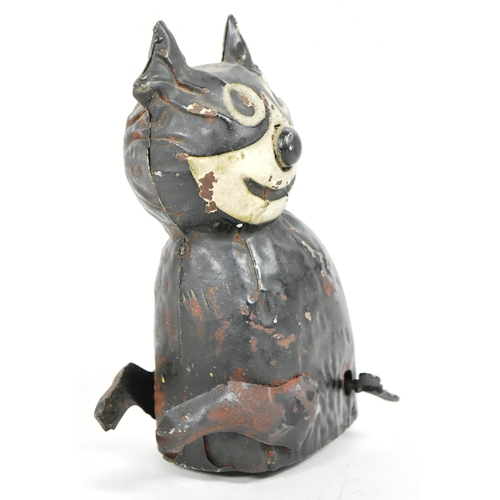 2 - An early 20th century believed c1920s litho-printed tin clockwork toy of Felix The Cat. When wound, ... 