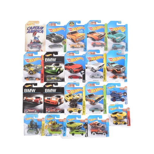 21 - Hot Wheels - Mattel - a collection of x20 assorted 2010s Mattel made HotWheels carded diecast models... 