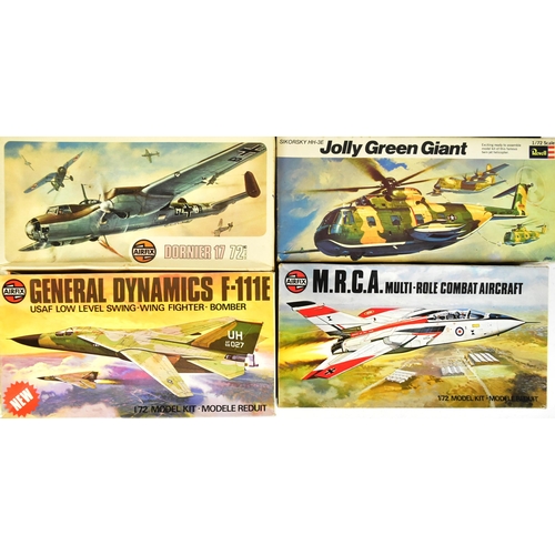 225 - Model Kits - a collection of vintage Airfix, Revell and Matchbox plastic model kits. Largely of avia... 