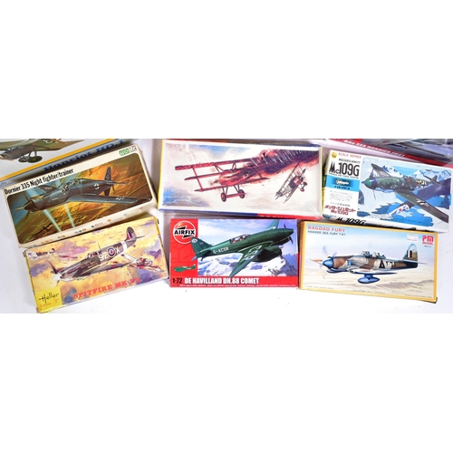 239 - Model Kits - a collection of assorted plastic model kits of aviation interest; Airfix 1/48 scale Sup... 