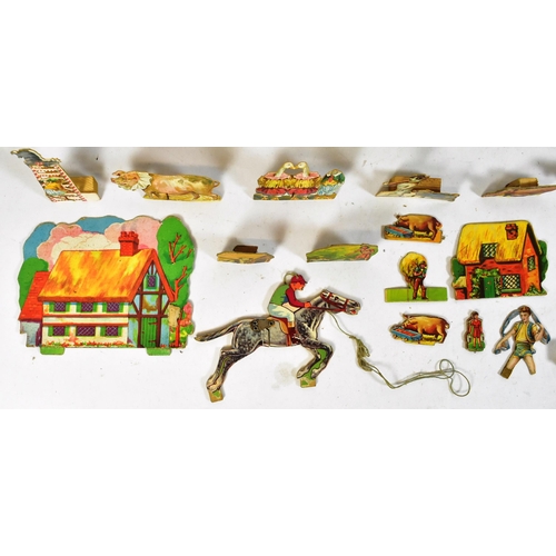 25 - A collection of early 20th Century circa 1920s cardboard / papercraft display toys of Circus and Far... 