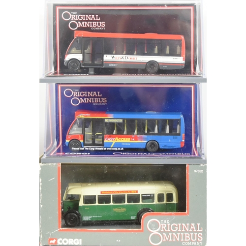 27 - Diecast - a collection of x12 Corgi Original Omnibus 1/76 scale boxed diecast model buses. Various c... 