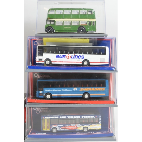 27 - Diecast - a collection of x12 Corgi Original Omnibus 1/76 scale boxed diecast model buses. Various c... 