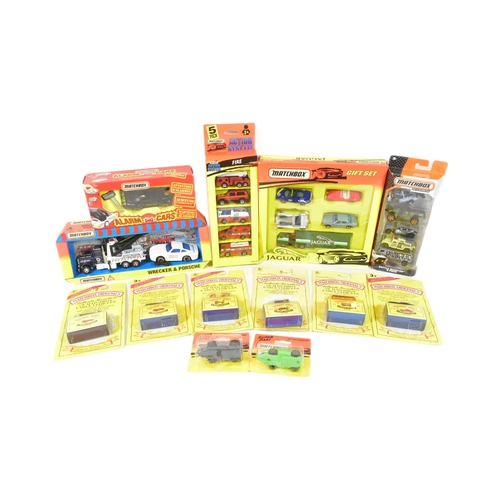 36 - Diecast - a collection of vintage Matchbox diecast model cars to include multipacks, gift sets and c... 