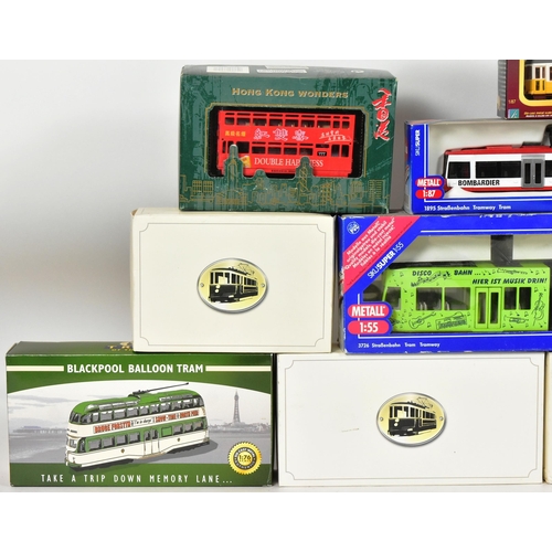 371 - Diecast - a collection of boxed diecast models of Bus and Tram interest to include; Corgi, Siku, Hon... 