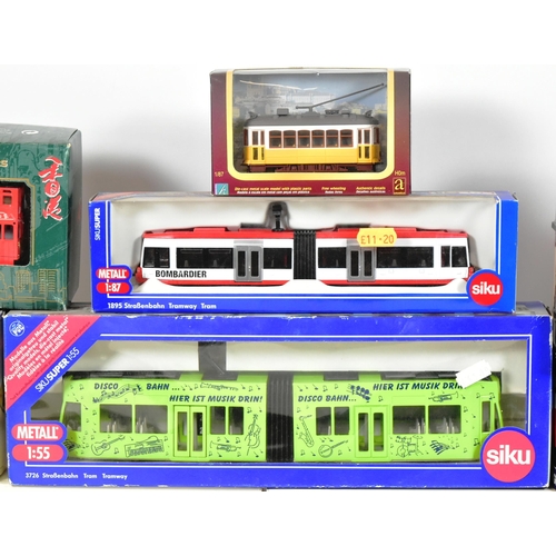 371 - Diecast - a collection of boxed diecast models of Bus and Tram interest to include; Corgi, Siku, Hon... 