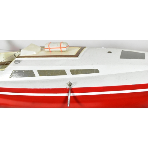 398 - My Lady II Of Bristol - vintage RC Radio Controlled pond yacht. ABS hull in red and white, with a we... 