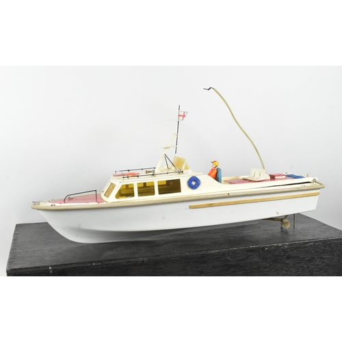 45 - Model Boat - a scratch built hand made model RC Radio Control model boat / motor cruiser. Wooden con... 