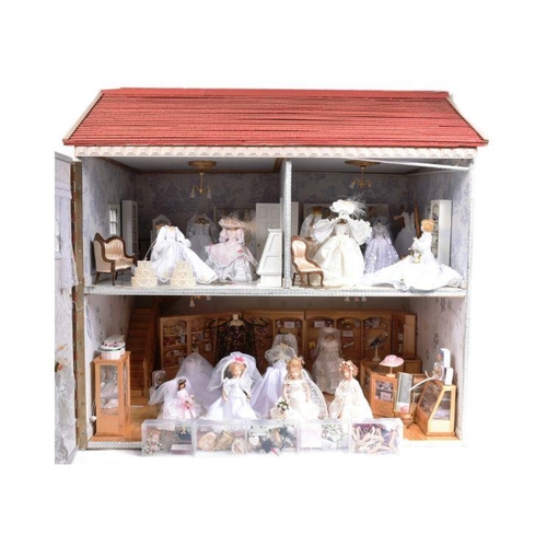 50 - Doll's House / Shop - Bridal Shop - a 20th century doll's house in the manner of a Bridal shop. Two ... 