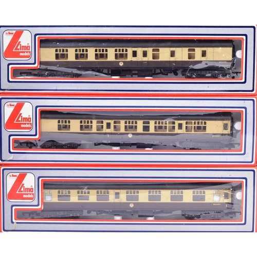 56 - Model Railway - a collection of x10 vintage Lima OO gauge railway trainset locomotive coaches, to in... 