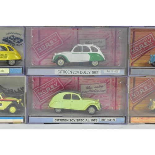 58 - Diecast - a collection of x8 vintage Norev made 1/43 scale boxed diecast model Citroen cars. Boxed m... 