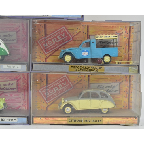 58 - Diecast - a collection of x8 vintage Norev made 1/43 scale boxed diecast model Citroen cars. Boxed m... 