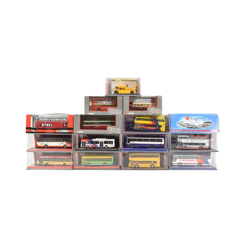 63 - Diecast - a collection of x15 Corgi Original Omnibus 1/76 scale boxed diecast model buses. Various c... 