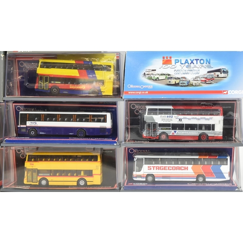 63 - Diecast - a collection of x15 Corgi Original Omnibus 1/76 scale boxed diecast model buses. Various c... 