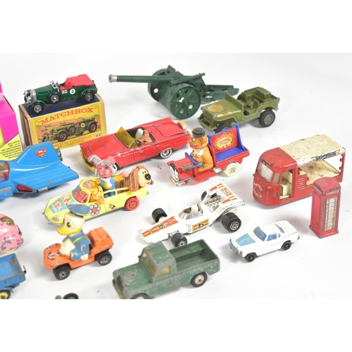 73 - Diecast - a collection of assorted vintage diecast model cars. Largely Dinky Toys and Cori Toys of T... 