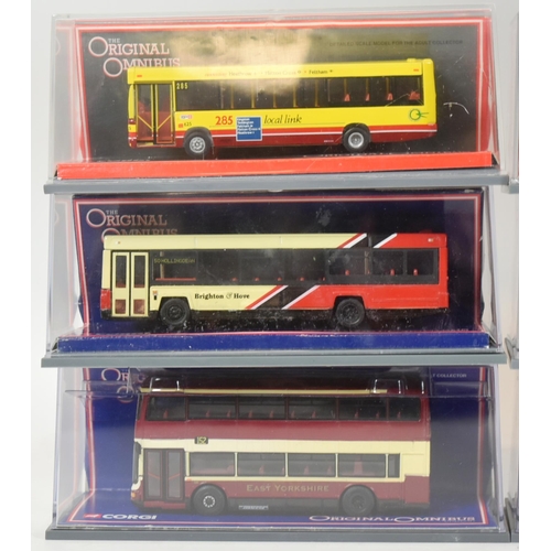 82 - Diecast - a collection of x15 Corgi Original Omnibus 1/76 scale boxed diecast model buses. Various c... 