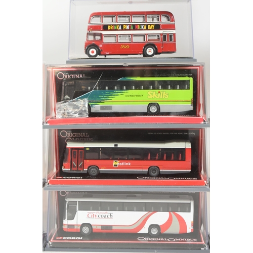 82 - Diecast - a collection of x15 Corgi Original Omnibus 1/76 scale boxed diecast model buses. Various c... 