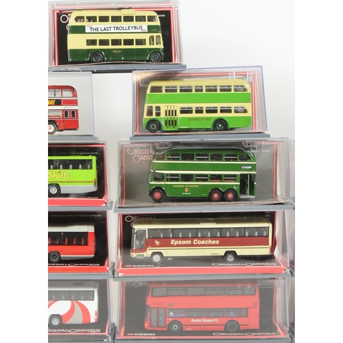 82 - Diecast - a collection of x15 Corgi Original Omnibus 1/76 scale boxed diecast model buses. Various c... 