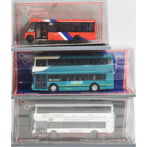 82 - Diecast - a collection of x15 Corgi Original Omnibus 1/76 scale boxed diecast model buses. Various c... 