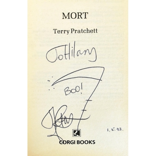 403 - Sir Terry Pratchett (1948-2015) - Author - Truckers (1992 reprint paperback) and Mort (1988 Corgi Ed... 