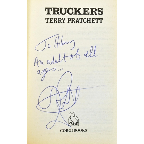 403 - Sir Terry Pratchett (1948-2015) - Author - Truckers (1992 reprint paperback) and Mort (1988 Corgi Ed... 