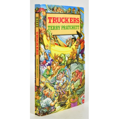 403 - Sir Terry Pratchett (1948-2015) - Author - Truckers (1992 reprint paperback) and Mort (1988 Corgi Ed... 