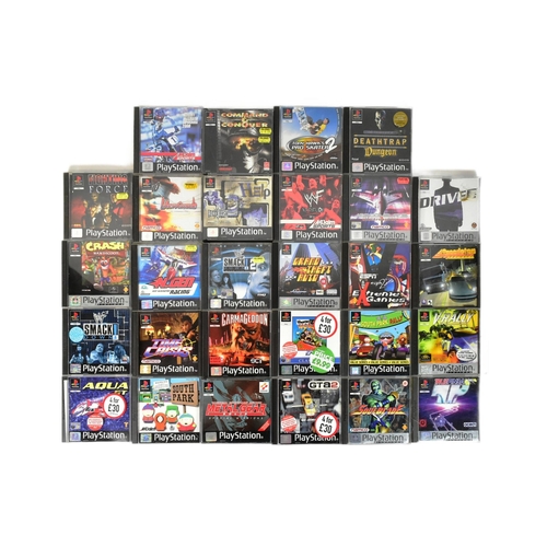 409 - Retro Gaming - a collection of vintage Sony Playstation video game console games to include; GTA Gra... 