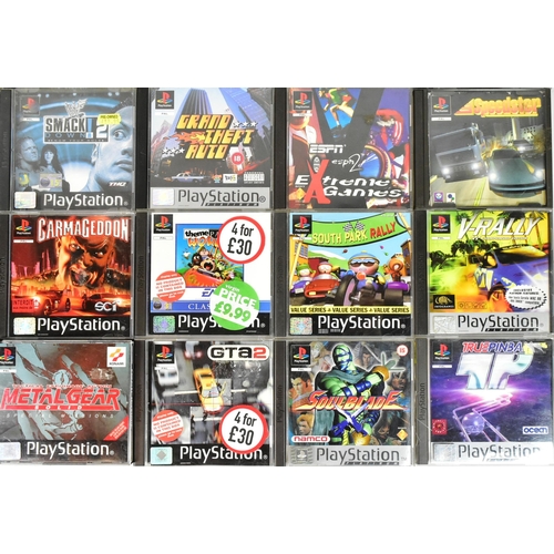 409 - Retro Gaming - a collection of vintage Sony Playstation video game console games to include; GTA Gra... 