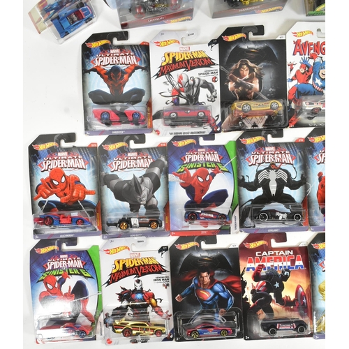 412 - Hot Wheels - a collection of Mattel made Hot Wheels diecast Marvel and DC Universe superhero models ... 