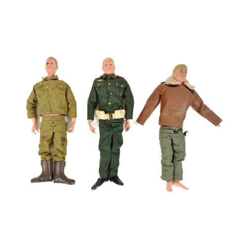 432 - Action Man - x3 vintage 1960s / 1970s Palitoy made Action Man figures comprised of x2 painted head e... 