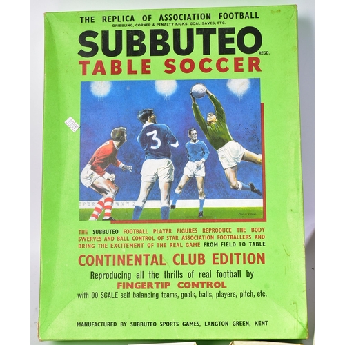 447 - Subbuteo - a vintage Subbuteo Continental Club Edition set containing pitch, players, balls and goal... 