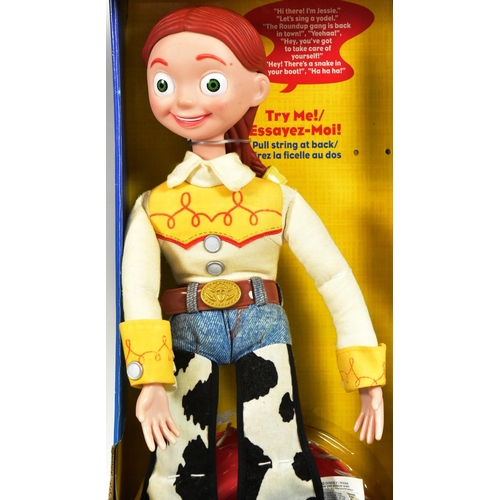 543 - Toy Story - x2 original Thinkway Toys made Woody & Jessie pull-string talking action figures. Boxed.