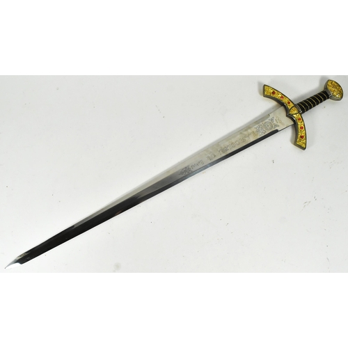 576 - Knights of the Round Table - a replica Sir Lancelot replica Arondight sword with a gilt Lions head p... 