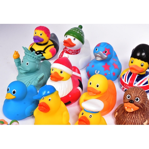 593 - A large collection of x45 novelty rubber ducks to include Statue of Liberty, Christmas, Loch Ness Mo... 