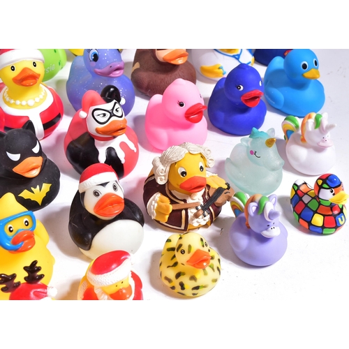 593 - A large collection of x45 novelty rubber ducks to include Statue of Liberty, Christmas, Loch Ness Mo... 