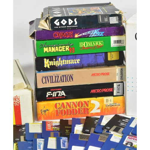 630 - Retro Gaming - a collection of vintage Commodore Amiga big box video game console games to include; ... 