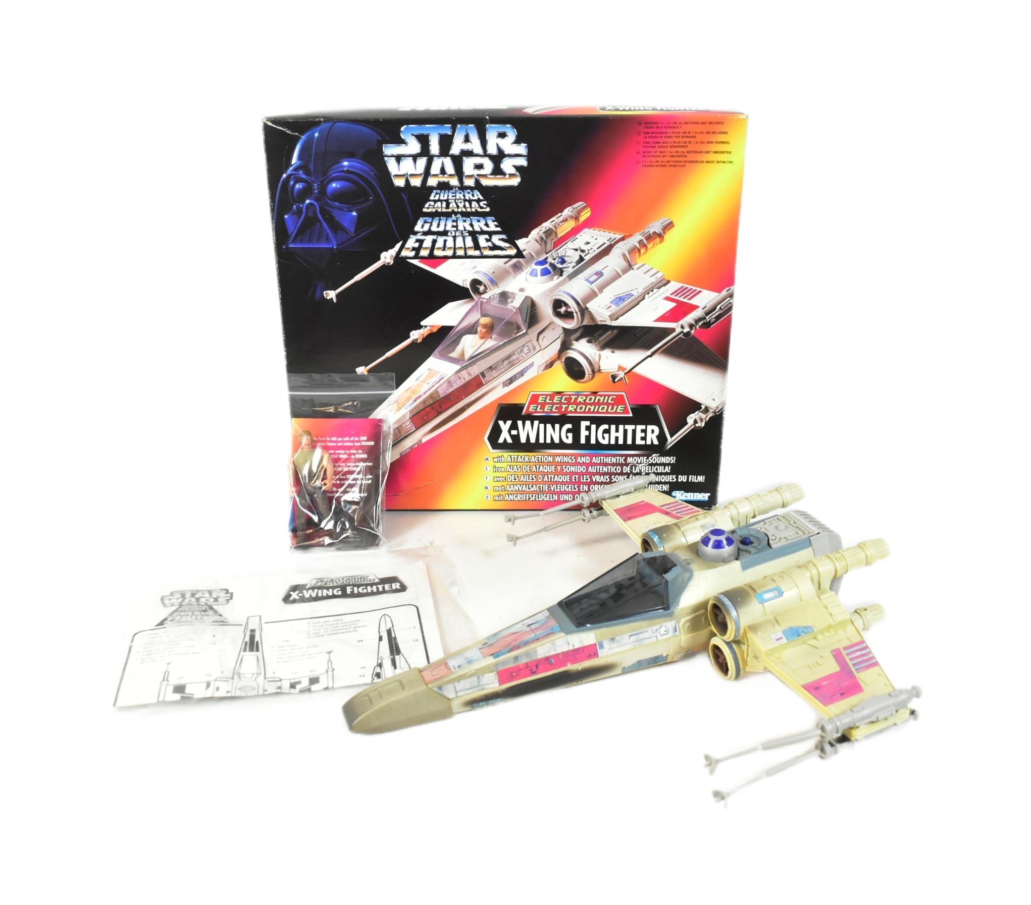 Star Wars - a vintage 1990s Kenner POTF Power Of The Force Star Wars X-Wing  Fighter playset with Luk