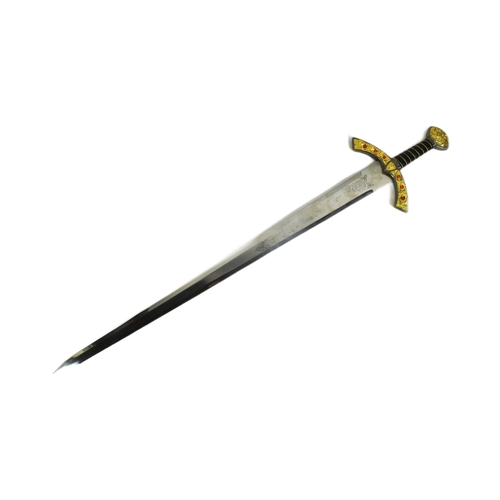 576 - Knights of the Round Table - a replica Sir Lancelot replica Arondight sword with a gilt Lions head p... 