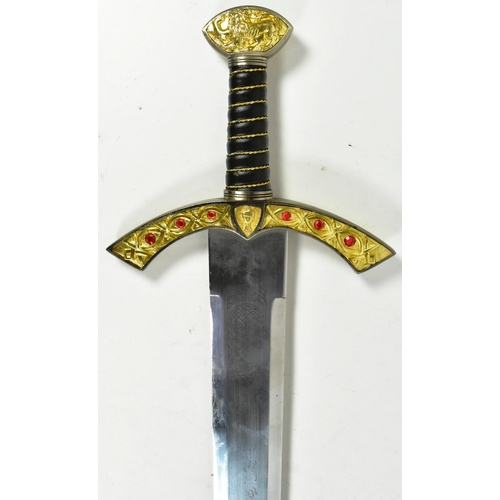 576 - Knights of the Round Table - a replica Sir Lancelot replica Arondight sword with a gilt Lions head p... 